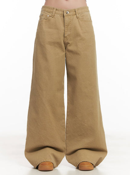 cotton-easy-wide-leg-pants-ca530 / Beige