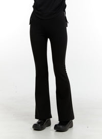 basic-flared-trousers-ca401 / Black