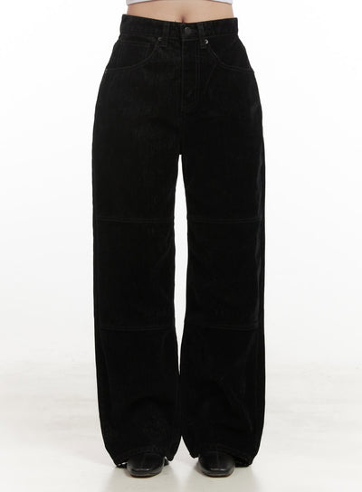 soft-touch-fleece-lined-wide-leg-pants-cj515 / Black