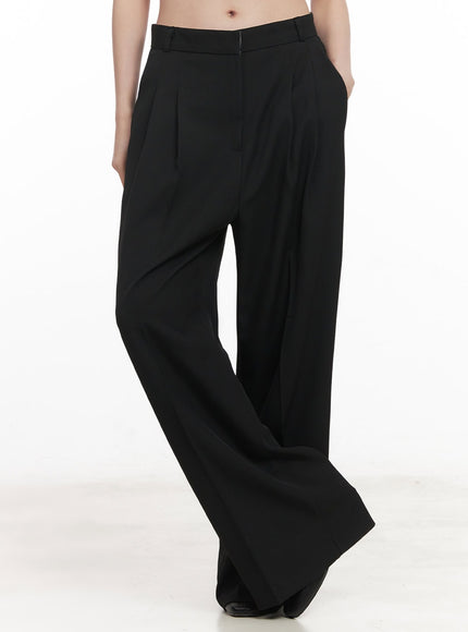 Pintuck Wide-Fit Slacks Pants CM511