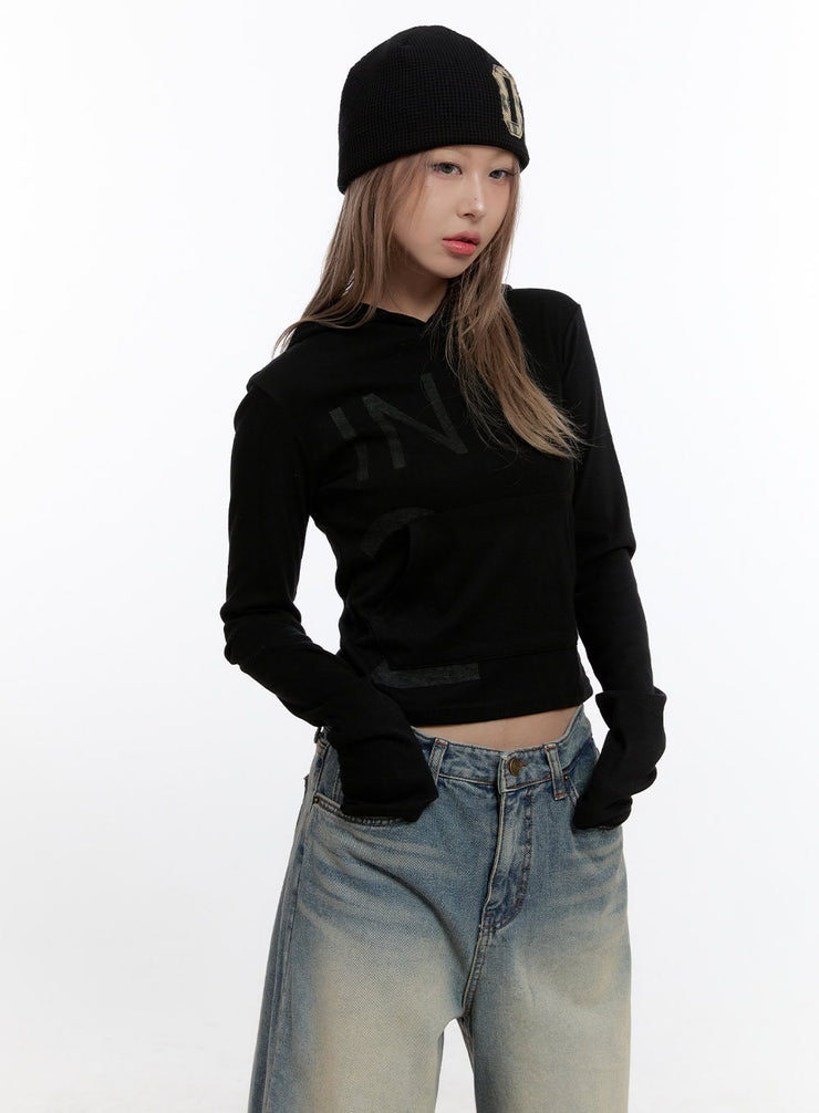 polyester-spandex-crop-top-cn425 / Black