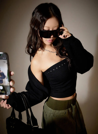 basic-knit-bolero-cn527 / Black