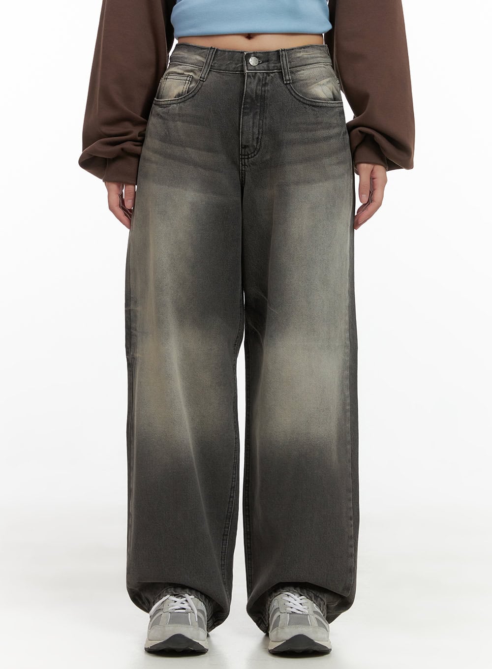 harley-washed-baggy-jeans-cs404 / Black