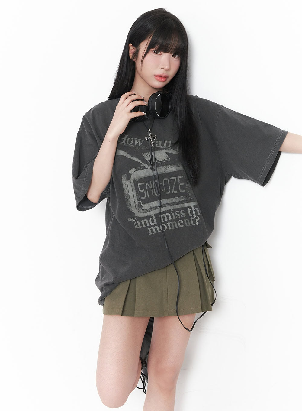 graphic-oversize-cotton-t-shirt-cy527 / Black