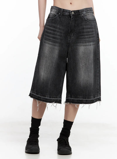 distressed-washed-denim-jorts-cu530 / Black