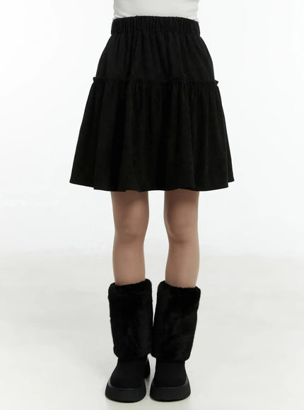tiered-corduroy-midi-skirt-cd514 / Black