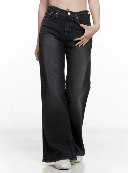 lulu-flare-washed-jeans-cg521 / Black