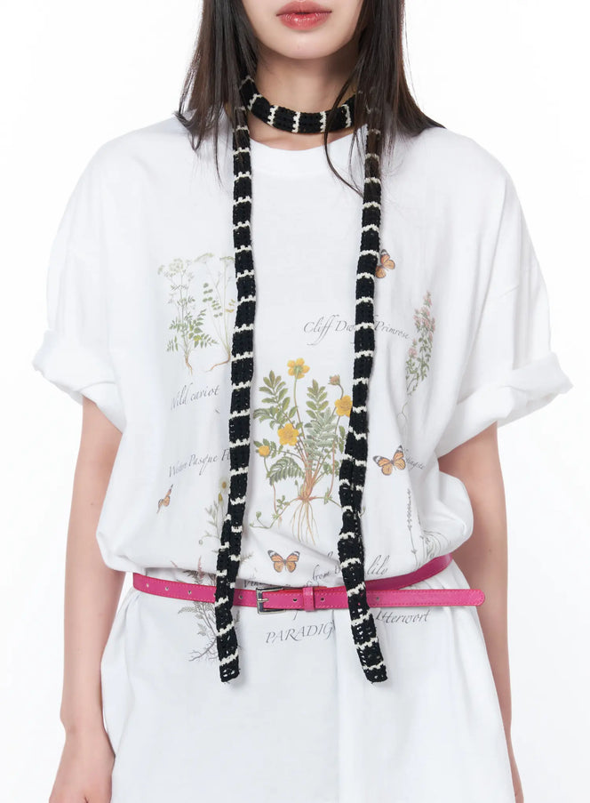 Waffle Knit Accent Scarf CA528