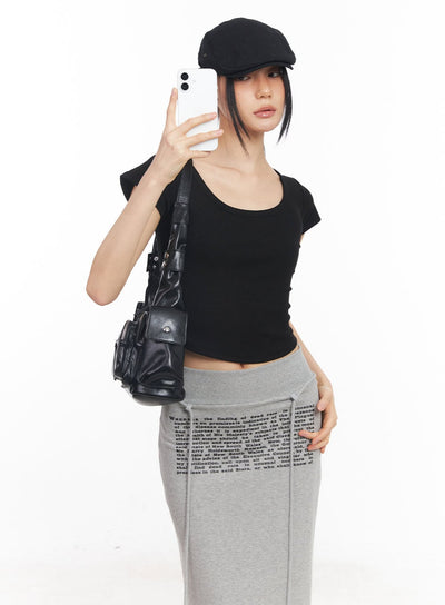 essential-u-neck-crop-tee-cy528 / Black