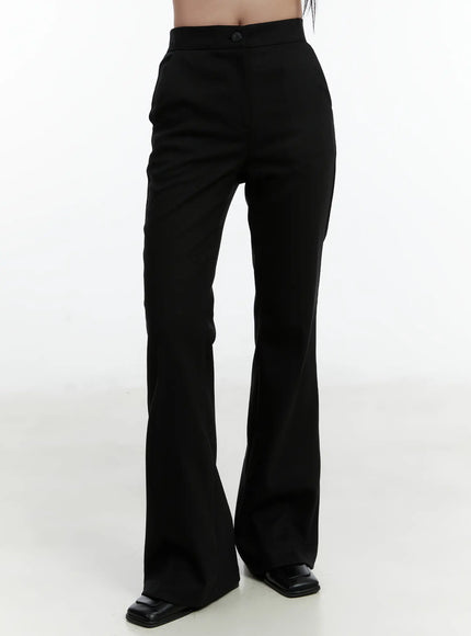 fleece-lined-bootcut-pants-cd523 / Black