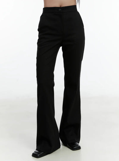 fleece-lined-bootcut-pants-cd523 / Black