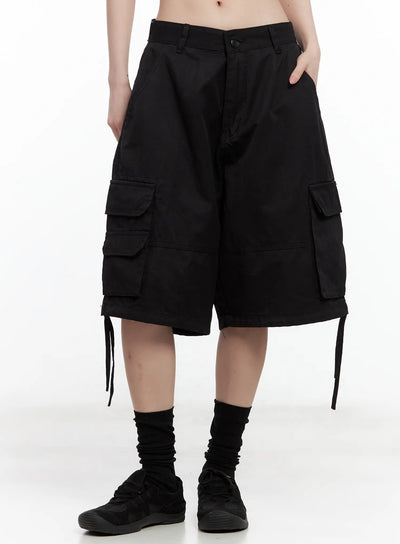 ghost-utility-cargo-bermuda-pants-cu530 / Black