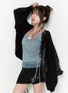 summer-relaxed-fit-cardigan-cy515 / Black