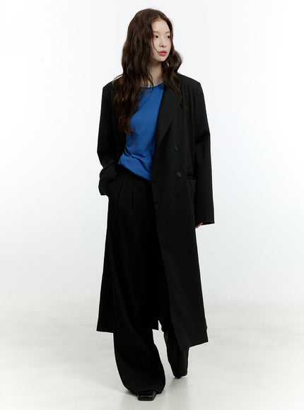 Oversized Buttoned Trench Coat CF504