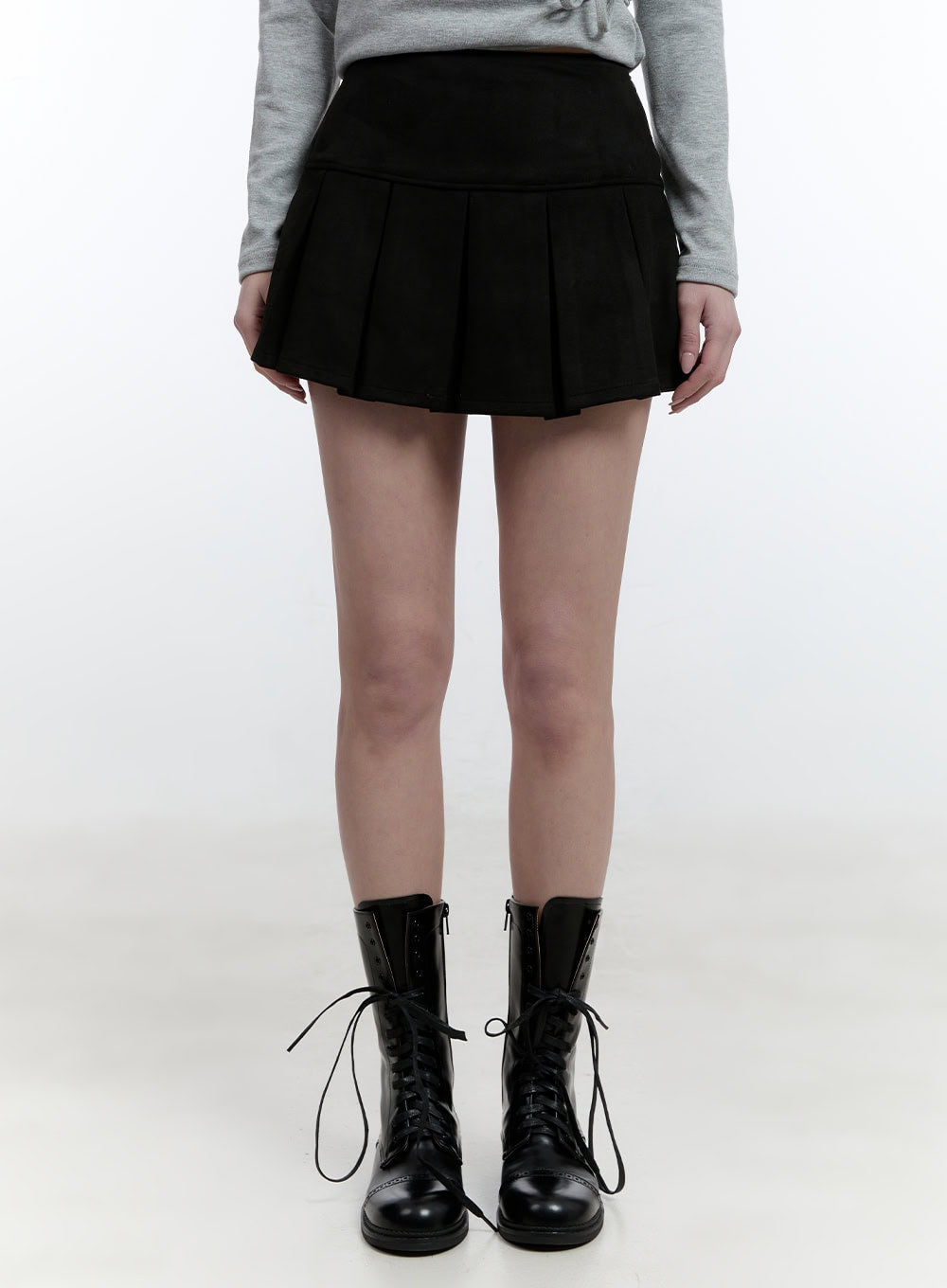 Pleated Suede Mini Skirt CJ520