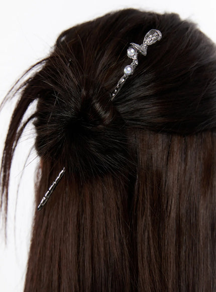 Vintage Black Cubic Hair Stick CO501