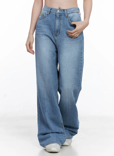 jung-straight-leg-washed-jeans-cg521 / Blue