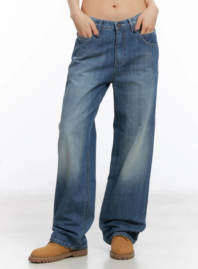 wonbin-vintage-wash-wide-leg-jeans-cd505 / Blue