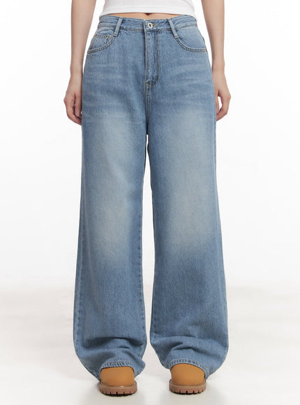 abi-washed-wide-leg-jeans-ca525 / Blue
