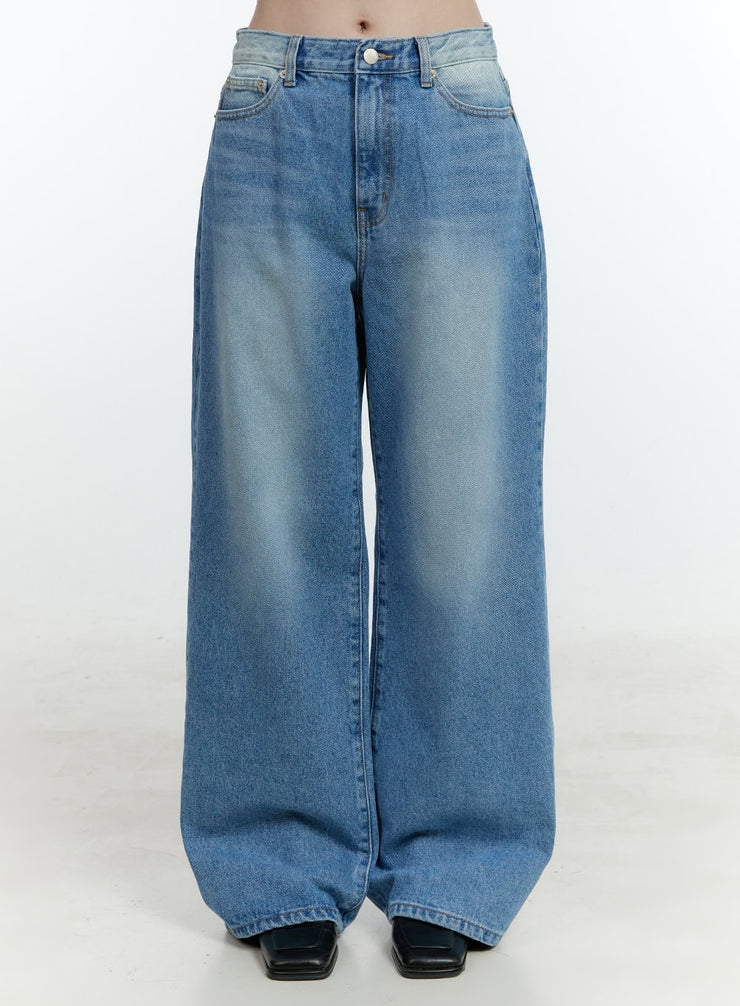 Leanne Washed Wide-Leg Jeans CF503