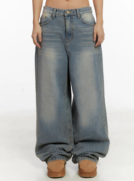 minj-vintage-wash-wide-leg-jeans-cd517 / Blue