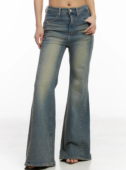 sakura-mid-rise-flared-bootcut-jeans-cm520 / Blue