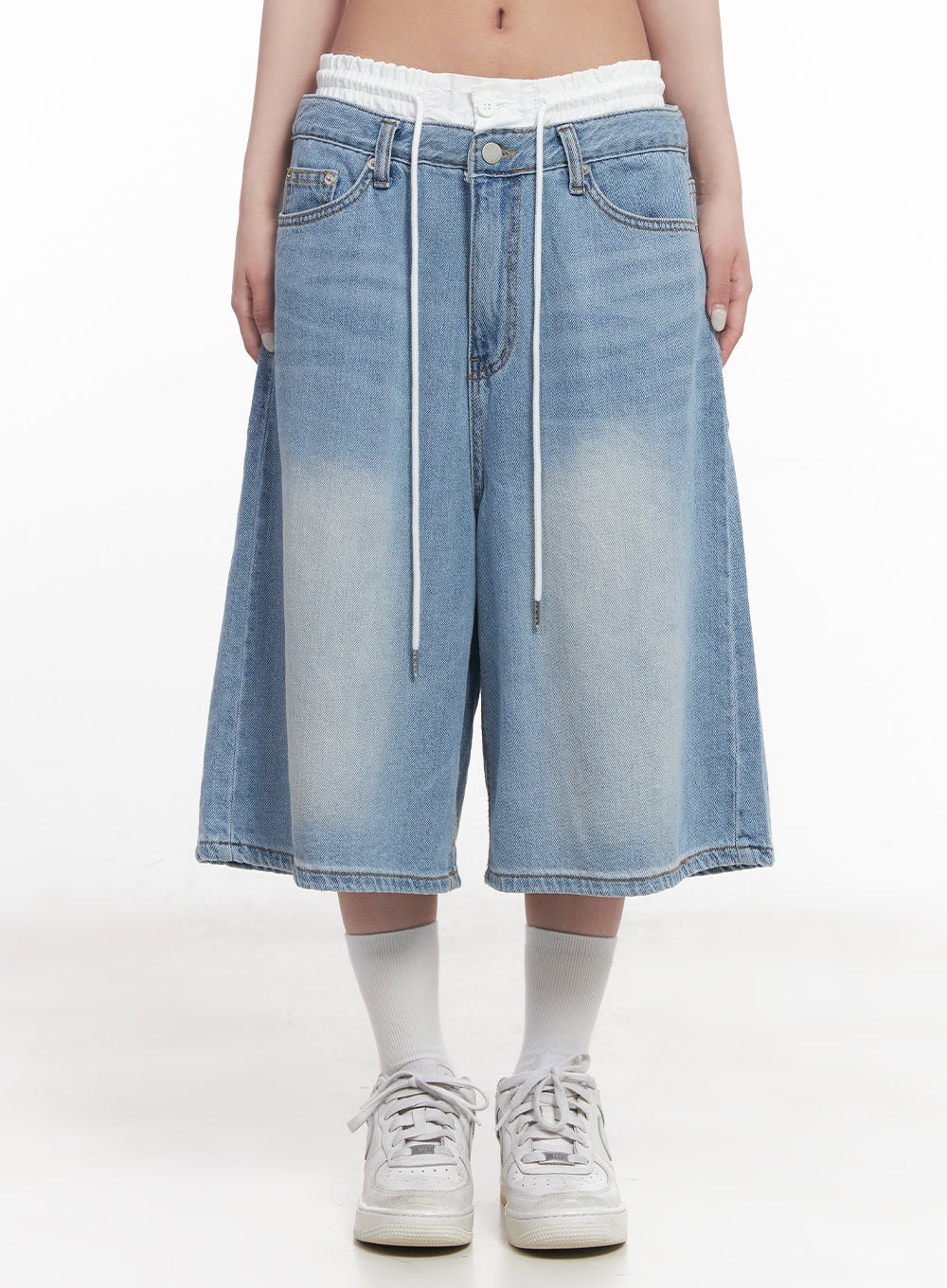 layered-drawstring-baggy-jorts-cy527