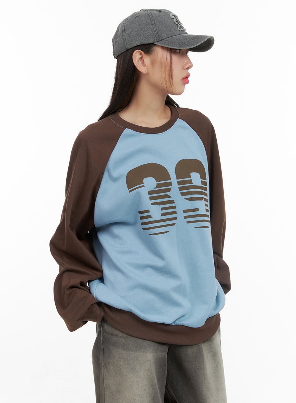graphic-raglan-cotton-sweatshirt-cs404 / Blue