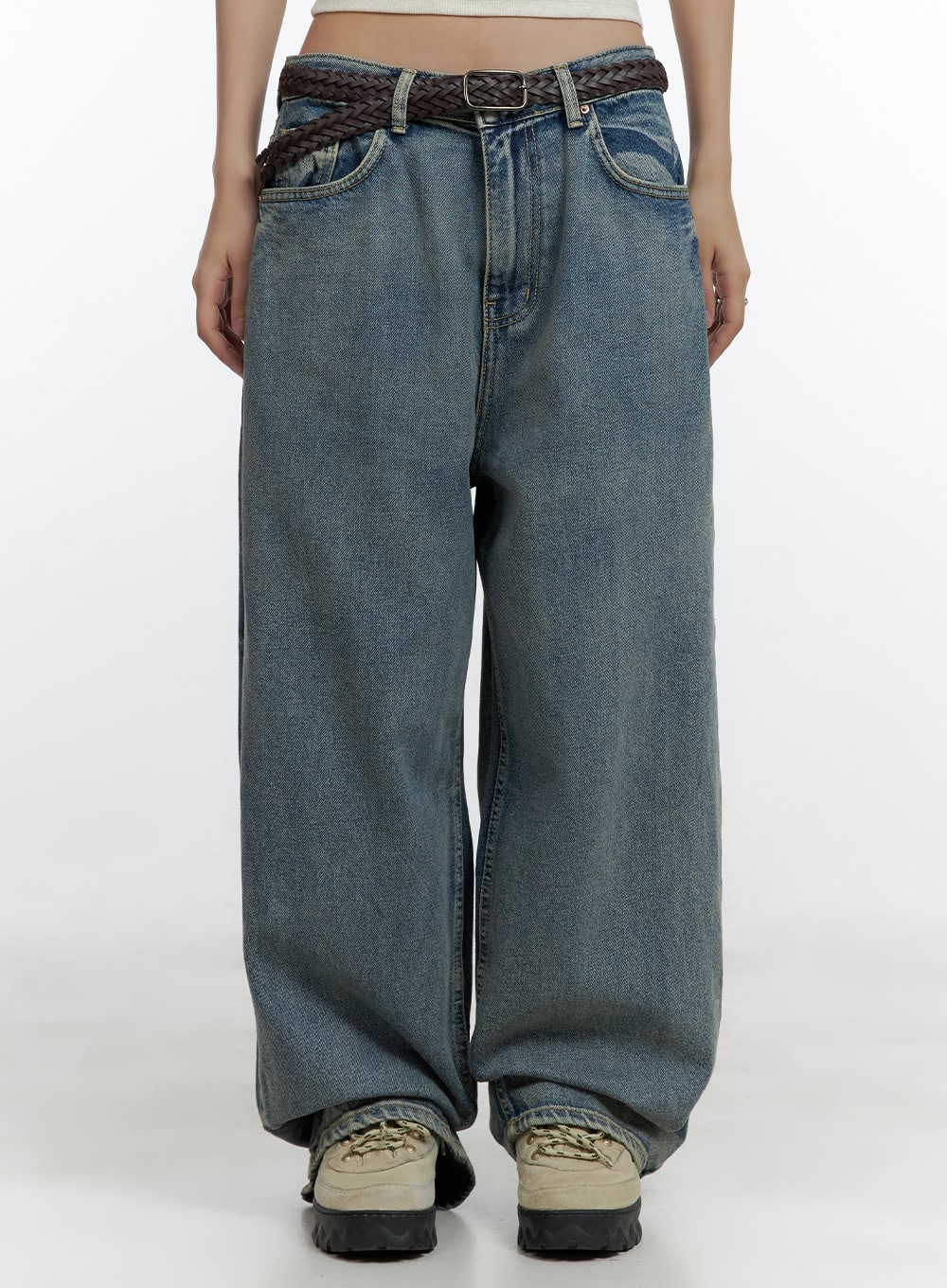 dark-washed-baggy-jeans-cl410 / Blue