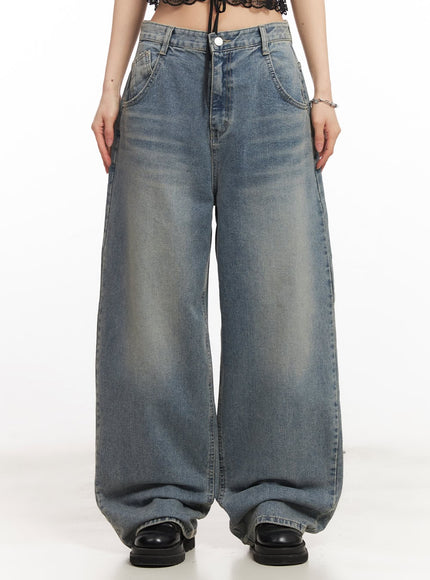 ginny-washed-wide-leg-jeans-ca514 / Blue