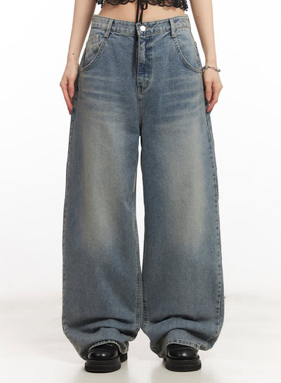 ginny-washed-wide-leg-jeans-ca514 / Blue