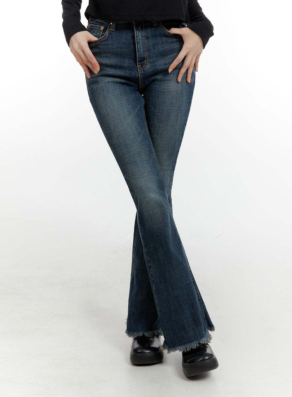 slim-bootcut-jeans-cm429 / Blue