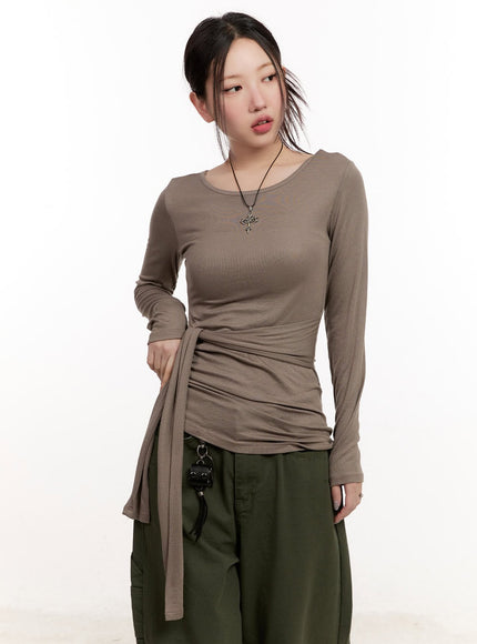 Wrap Tie Long-Sleeve Top CM510