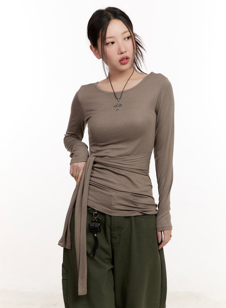 Wrap Tie Long-Sleeve Top CM510