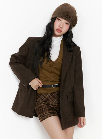 oversized-wool-blazer-cn514 / Brown
