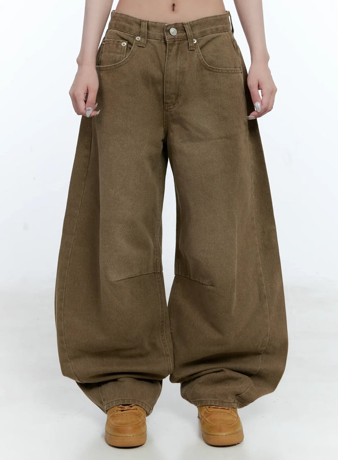 vintage-wide-leg-pants-cg501 / Brown