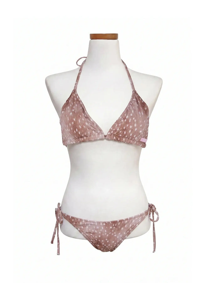 mellow-dotted-print-bikini-set-iy514 / Brown