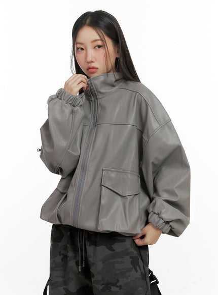 Lui Loose Fit Faux Leather Jumper CS20