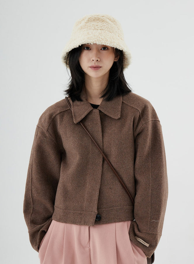 Hidden Button Short Coat ON07