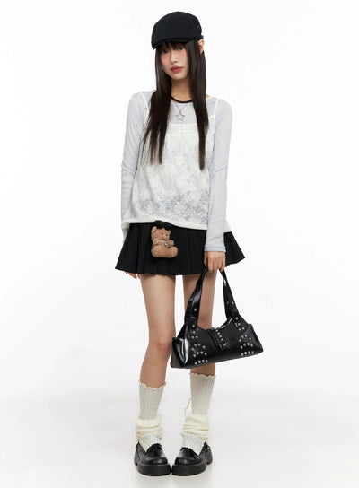 double-belt-pleated-mini-skirt-in503