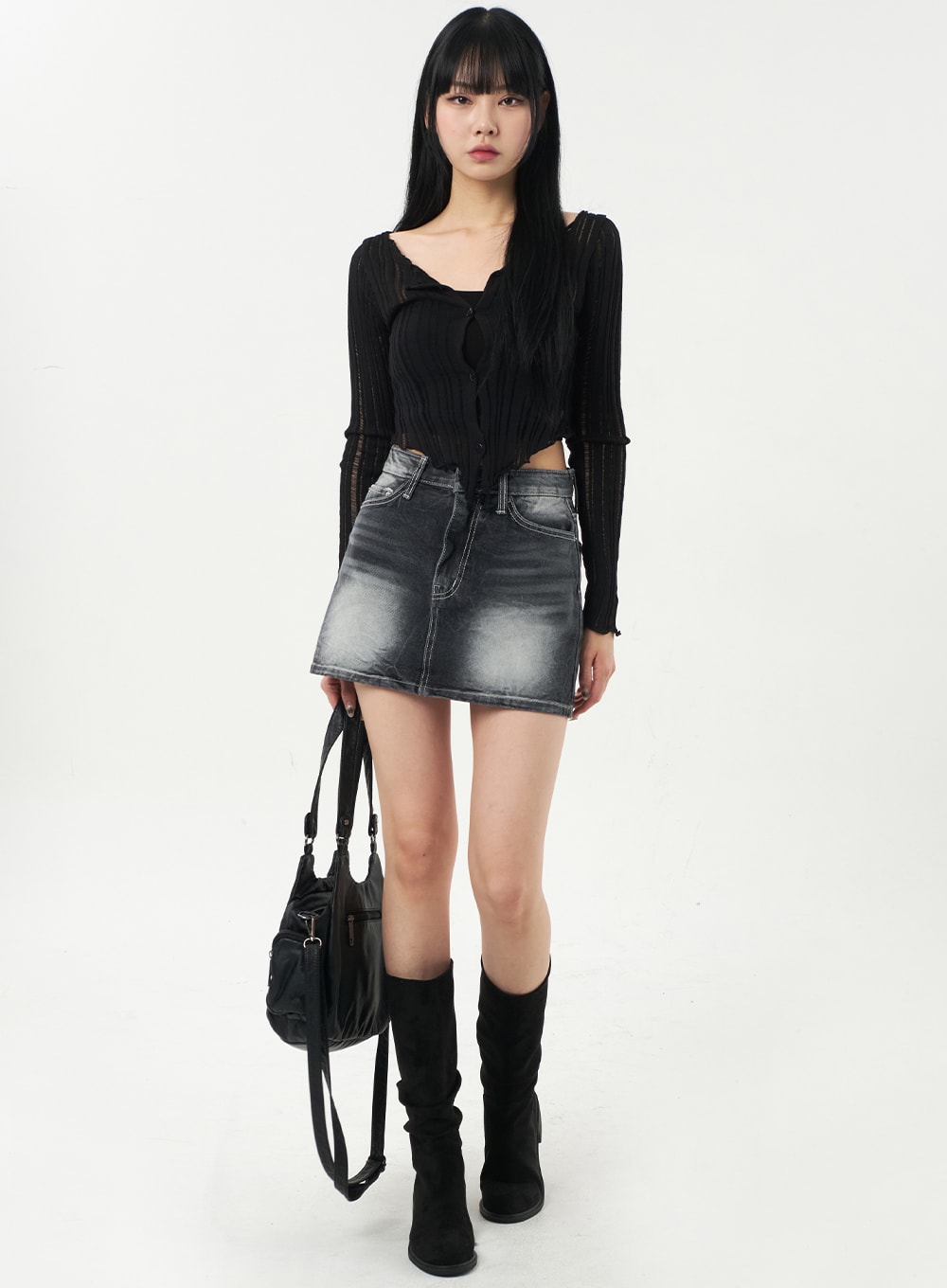 Black denim skirt 16 hotsell