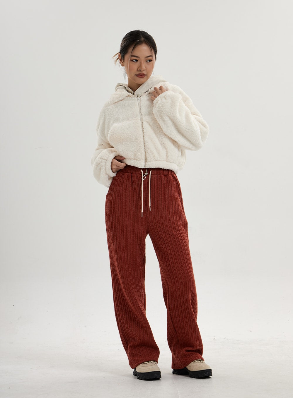 Elastic Wide Knit Pants CN14