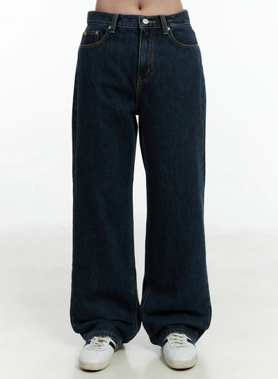 rylee-fleece-lined-wide-leg-jeans-cd523 / Dark blue