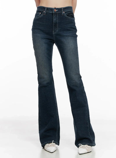 juli-high-waist-bootcut-jeans-cg519 / Dark blue