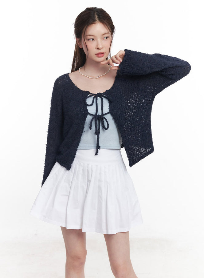 ribbon-tie-loose-fit-cardigan-cy519 / Dark blue