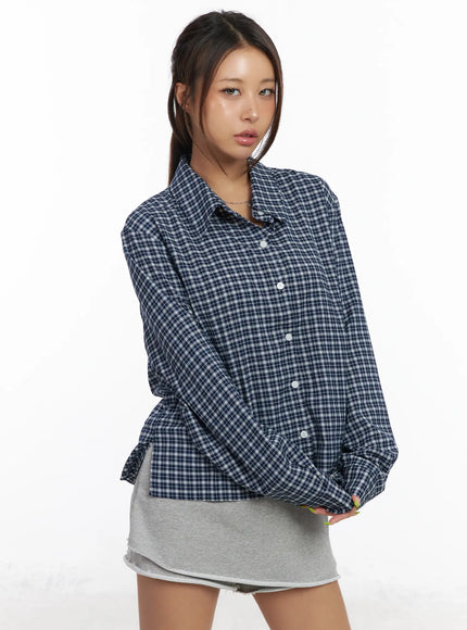 classic-checkered-shirt-cm520 / Dark blue