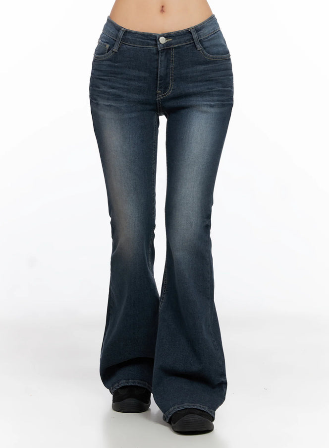 melina-low-rise-flare-jeans-co514 / Dark blue