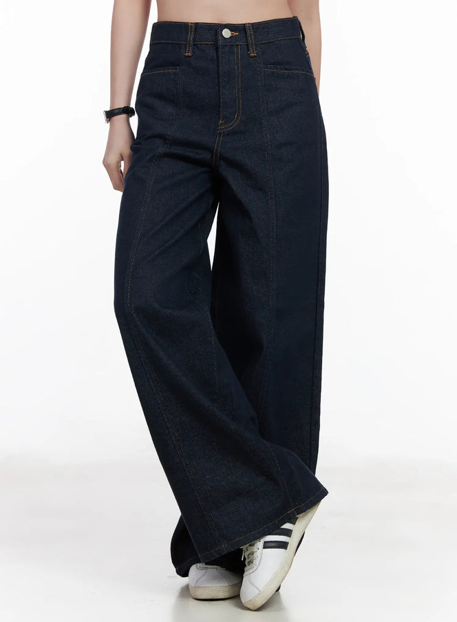 azaria-wide-leg-jeans-ca509 / Dark blue