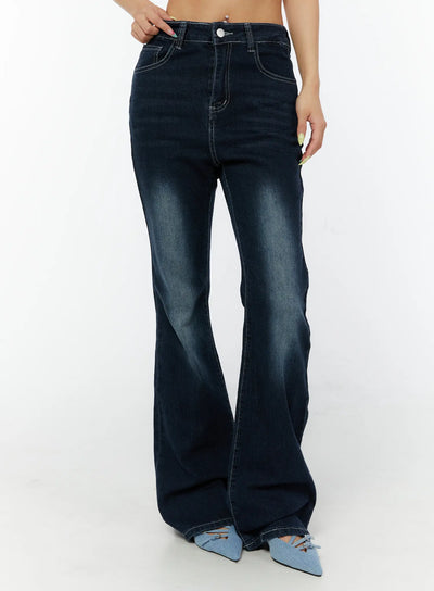 jude-dark-wash-hip-pad-bootcut-jeans-cy520 / Dark blue