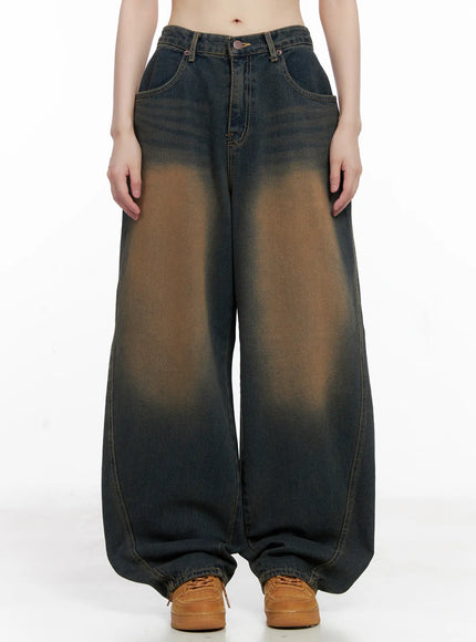 jaycee-vintage-wash-baggy-jeans-cg519 / Dark blue